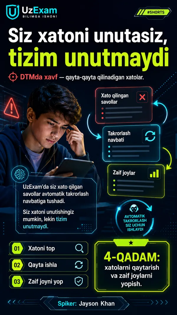 Siz xatoni unutasiz, tizim unutmaydi